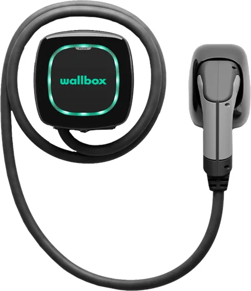 Wallbox Pulsar Plus charging station with Wi-Fi, 22 kW, 7 metres, Type 2, Black