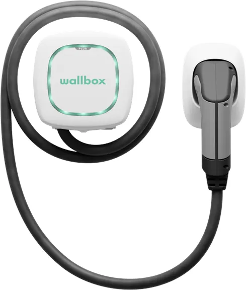 Wallbox Pulsar Plus charging station with Wi-Fi, 22 kW, 7 metres, Type 2, White