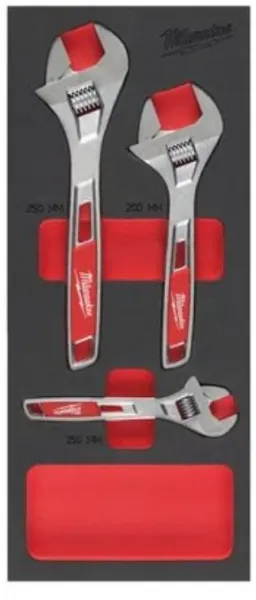 Milwaukee adjustable wrench set with insert