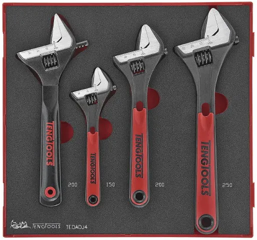 Teng Tools adjustable wrench set TEDADJ4 with 4 pieces
